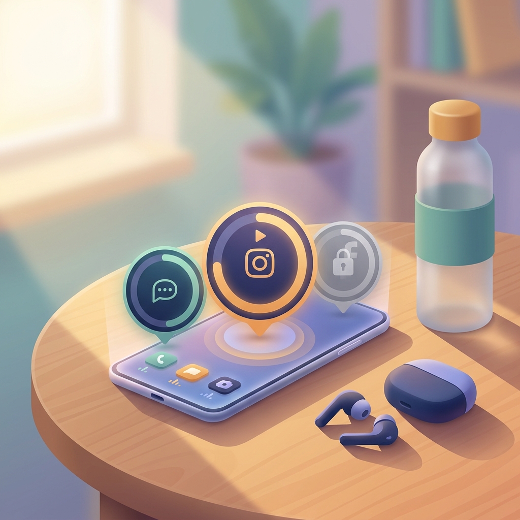 Android phone with social media apps locked using Digital Wellbeing timers
