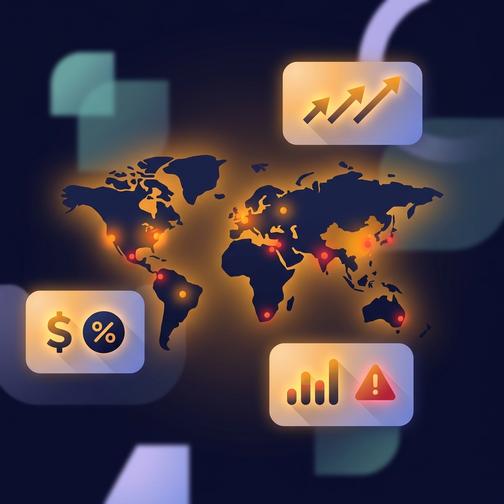 Data dashboard showing gambling addiction statistics with trend lines and global map