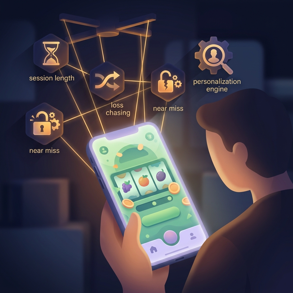Behind-the-scenes view of gambling site manipulation tactics with user psychology patterns