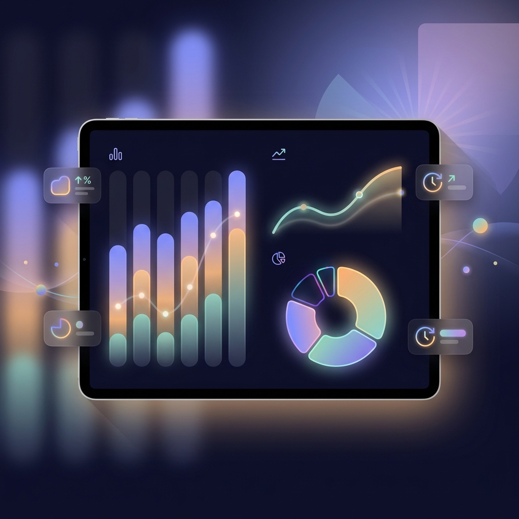 Data visualization showing global screen time statistics with age group breakdown charts